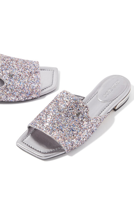 Nako Glitter Flat Sandals